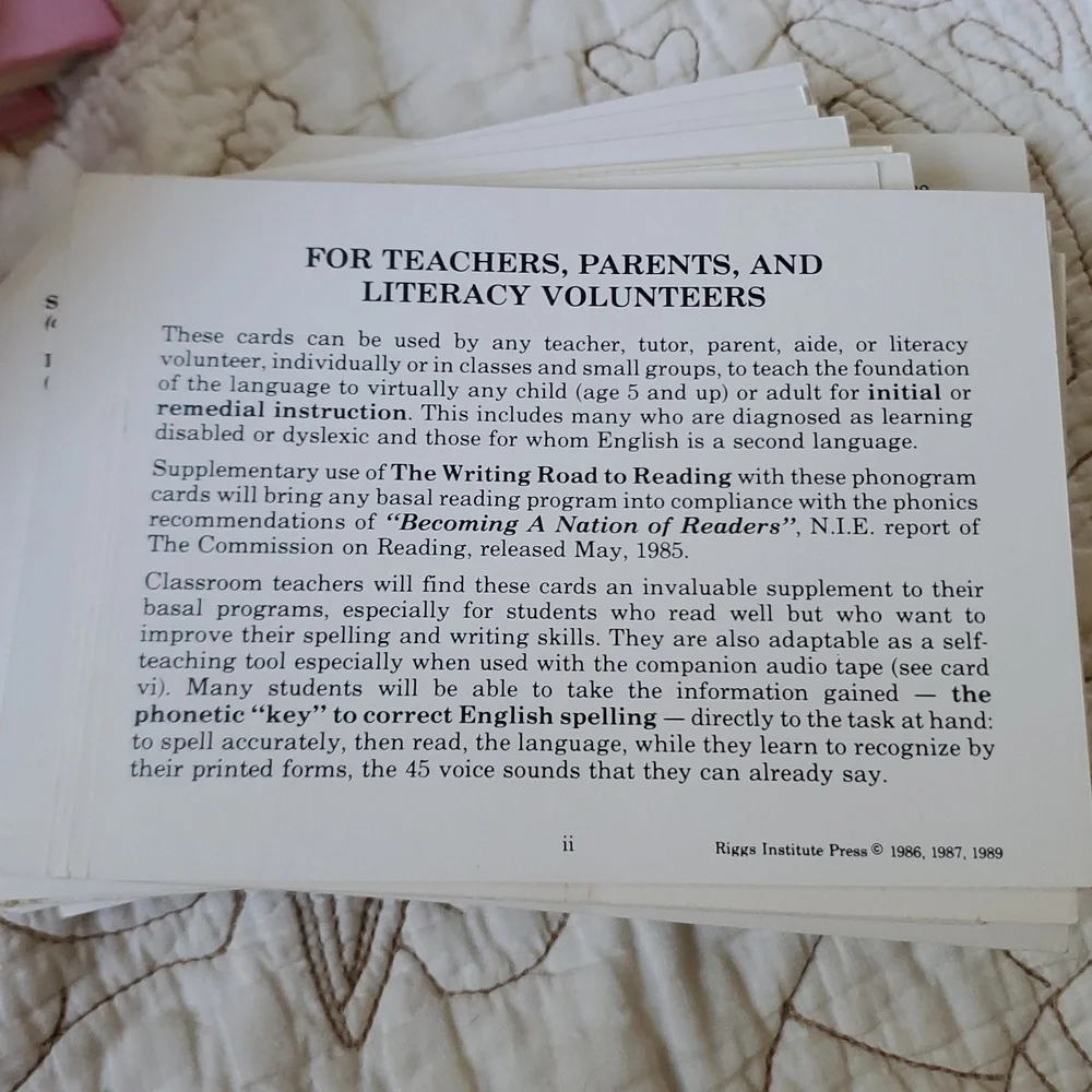 Phonogram Cards Set Abeka Phonics/Vintage Riggs Cards - Picture 6 of 6